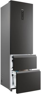 Haier Холодильник многодверный, 205x59.5х65.7, холод.отд.-289л, мороз.отд.-125л, 3дв., А++, NF, инв., дисплей, нулевая зона, черный HTW5620DNPT фото