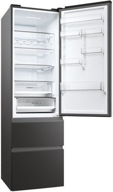 Haier Холодильник многодверный, 205x59.5х65.7, холод.отд.-289л, мороз.отд.-125л, 3дв., А++, NF, инв., дисплей, нулевая зона, черный HTW5620DNPT фото
