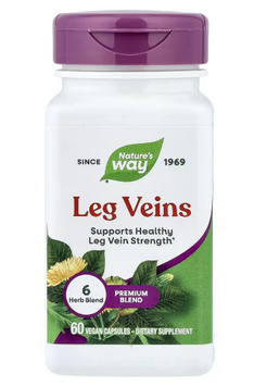 Поддержка Вен, Leg Veins Support Blend, Nature's Way, 60 капсул