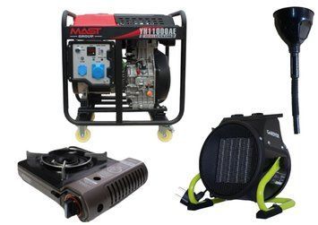 Дизельный генератор MAST GROUP YH11000AE + газовая плитка Orcamp CK-505 + электрический обогреватель Gardyer KYH11000AE фото