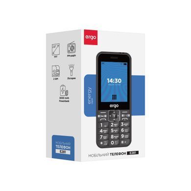 Мобильный телефон ERGO E281 Dual Sim (чорний) E281 black фото