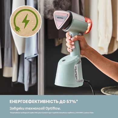 Tefal Отпариватель компактный AeroSteam, 1400Вт, 100мл, постоянный пар - 20гр, светло-зеленый DT9814F0 фото