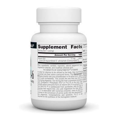 Coenzymated&trade; Vitamin B-6 25 mg - 60 lozenges Source Naturals