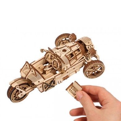 Дерев'яний механічний 3D конструктор Ugears Трицикл UGR-S (70216) dt_93676 фото