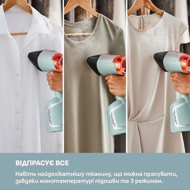 Tefal Отпариватель компактный AeroSteam, 1400Вт, 100мл, постоянный пар - 20гр, светло-зеленый DT9814F0 фото