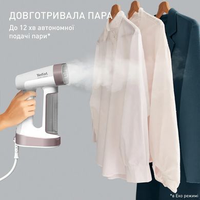 Отпариватель Tefal компактный Pure Force 2в1, 1800Вт, 180мл, постоянный пар - 35гр, керам. подошва, белый DT8720E0 фото