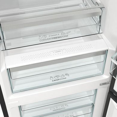 Холодильник з нижн. мороз. камерою Gorenje NRK620EABXL4, 200х60х60см, 2 двері, 235( 96)л, А++, Total NF , Зона св-ті, Зовн. Дисп NRK620EABXL4 фото