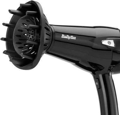BaByliss Фен, 2000Вт, 3 режими, іоніз-я, хол. обдув, змотка шнура, чорний (373646) D374DE фото