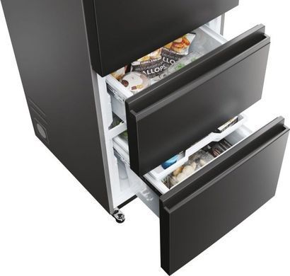 Haier Холодильник многодверный, 205x59.5х65.7, холод.отд.-289л, мороз.отд.-125л, 3дв., А++, NF, инв., дисплей, нулевая зона, черный HTW5620DNPT фото