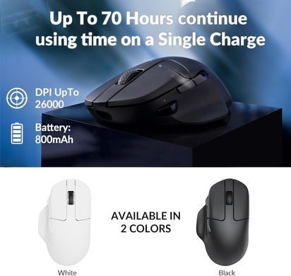 Мышь Keychron M7 BT/WL/USB-A/USB-C, білий M7-A3 фото