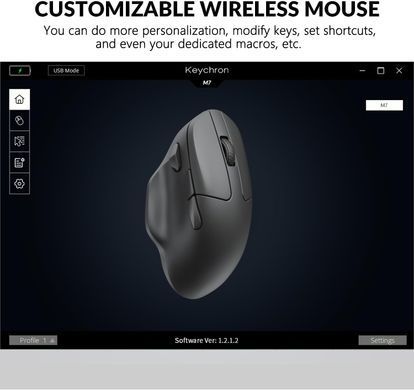 Мышь Keychron M7 BT/WL/USB-A/USB-C, білий M7-A3 фото