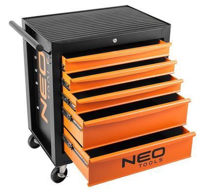 Тележка для инструментов Neo Tools 84-214-6 c 5 ящиками ящиками и набором профессиональных инструментов 84-214-6 фото