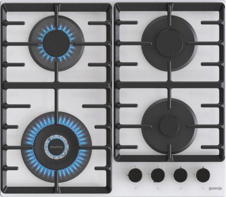 Gorenje Варочная поверхность газ на стекле, 60см, чугун, белый GTW642SYW фото