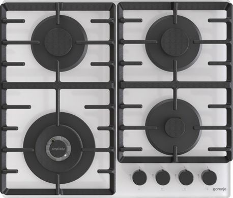 Gorenje Варочная поверхность газ на стекле, 60см, чугун, белый GTW642SYW фото