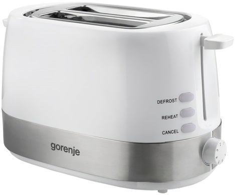 Gorenje Тостер, 850Вт, пластик/ металл , функц. розморож, автовідключення, білий (295190) T850WE фото