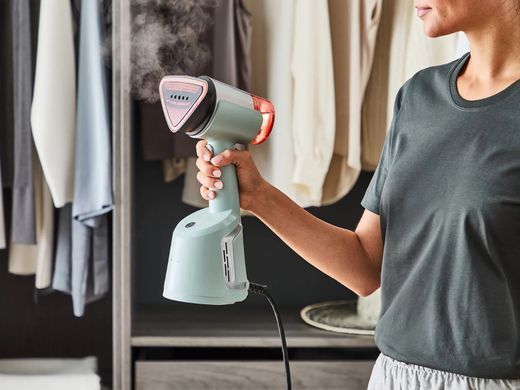 Tefal Отпариватель компактный AeroSteam, 1400Вт, 100мл, постоянный пар - 20гр, светло-зеленый DT9814F0 фото