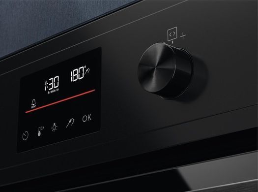 Electrolux Духова шафа електрична, 72л, A+, пара, дисплей, конвекція, піроліз, телескопічні напрямні, чорний (374396) EOD4P57H фото