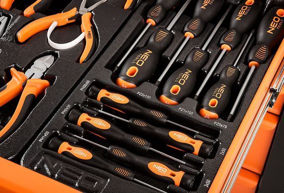 Тележка для инструментов Neo Tools 84-214-6 c 5 ящиками ящиками и набором профессиональных инструментов 84-214-6 фото