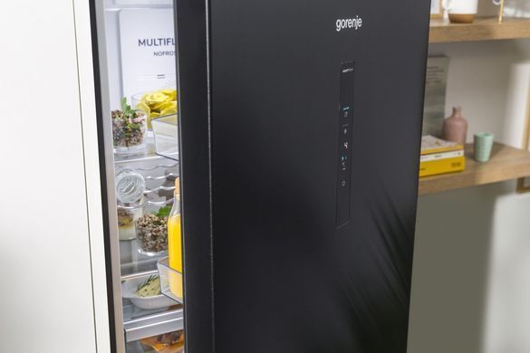 Холодильник з нижн. мороз. камерою Gorenje NRK620EABXL4, 200х60х60см, 2 двері, 235( 96)л, А++, Total NF , Зона св-ті, Зовн. Дисп NRK620EABXL4 фото