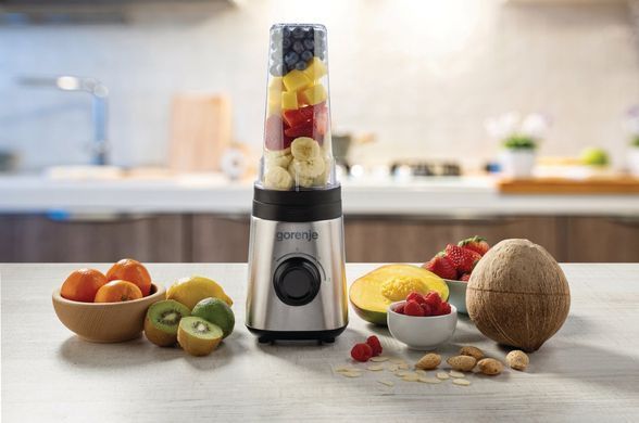 Блендер Gorenje для смузі 320Вт, чаша-600мл, нерж-чорний (376949) BSM600E фото