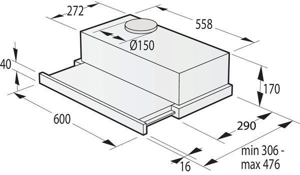 Gorenje Вбудована телескопічна витяжка TH62E4X (350899) TH62E4X фото