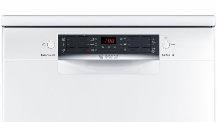 Bosch Окремо встановлювана посудомийна машина SMS46JW10Q - 60 см/12 компл/6 прогр/5 темп.реж/білий (350813) SMS46JW10Q фото