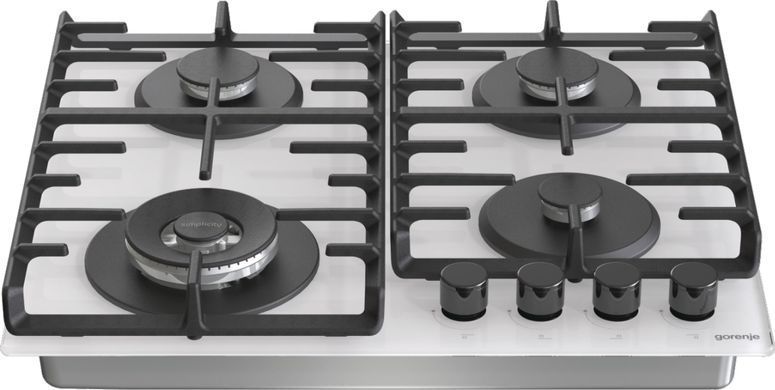 Gorenje Варочная поверхность газ на стекле, 60см, чугун, белый GTW642SYW фото