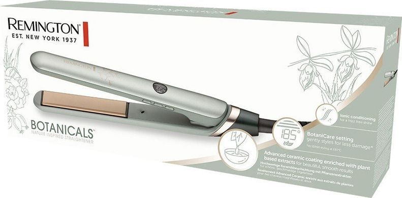 Remington Выпрямитель Remington Botanicals, >300Вт, темп.режимов-10, 150-230С, дисплей, керамика, серо-зеленый S5860 фото