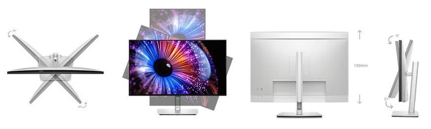 Dell Монитор 27" U2724DE HDMI, DP, USB-C, RJ-45, Audio, IPS, 2560x1440, 120Hz, sRGB 100%, Pivot 210-BKTV фото