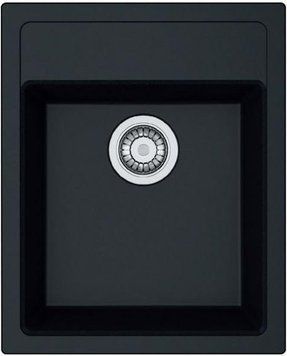 Мойка кухонная Franke Sirius, тектонайт, прямоуг., с крылом, 430х530х200мм, чаша- 1, накладная, SID 610-40, черный матовый