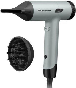 Фен Rowenta Tiny, 1600Вт, 3 режими, дифузор, іоніз-я, хол. обдув, зелено-чорний (389451) HY7120E0 фото