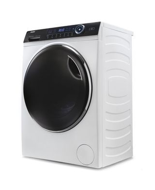 Haier Прально-сушильна машина фронтальна, 8(5)кг, 1400, A, 55см, дисплей, пара, інвертор, люк чорний, прямий привід, білий (375299) HWD80-B14979 фото