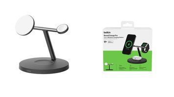 Зарядний пристрій бездротовий Belkin 3в1 Magnetic Pad Qi2 15Вт, чорний