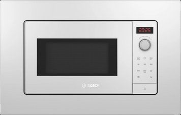 Bosch Мікрохвильова піч вбудована, 21л, електр. управл., 800Вт, дисплей, білий (341825) BFL623MW3 фото