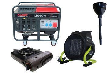Бензиновый генератор MAST GROUP YH15000S + газовая плитка Orcamp CK-505 + электрический обогреватель Gardyer KYH15000S фото