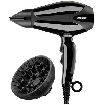 BaByliss Фен, 2400Вт, 3 режими, дифузор, іоніз-я, хол. обдув, чорний (361414) 6715DE фото