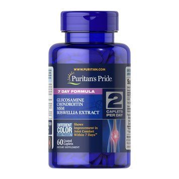 7 Day Formula Joint Soother&reg; Glucosamine Chondroitin MSM & Boswellia - 60 caps Puritans Pride