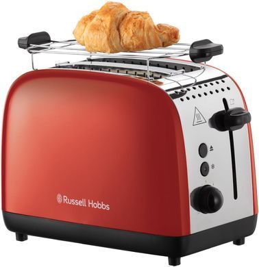 Russell Hobbs Тостер Colours Plus, 1600Вт, нержав., підігрів,разморозка, червоний (370488) 26554-56 фото