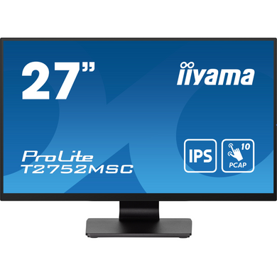 27" 16:9 IPS сенсорний РК монітор, 1920х1080, проекційно-ємністна технологія, 1xHDMI/1xDP/2xUSB 3.2, IIYAMA T2752MSC-B1 3724864 фото