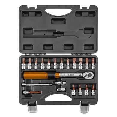 Динамометричний ключ з набором біт Neo Tools 08-821 1/4 ", 5-25 Нм, комплект 21 шт 08-821 фото