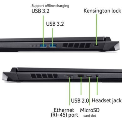Acer Ноутбук Nitro 16 AN16-42 16" WUXGA IPS, AMD R7-8845HS, 32GB, F1TB, NVD4060-8, Lin, черный NH.QSKEU.005 фото