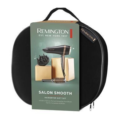 Remington Фен Salon Smooth, 2100Вт, 3 режими, дифузор,гребінець, кейс, іоніз-я, хол. обдув, , чорний (381881) D6960GP фото