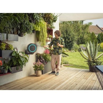 Котушка настінна Gardena RollUp S бірюзова + набір для поливу 15 м 18600-20.000.00 фото