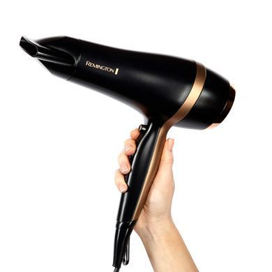 Remington Фен Salon Smooth, 2100Вт, 3 режими, дифузор,гребінець, кейс, іоніз-я, хол. обдув, , чорний (381881) D6960GP фото