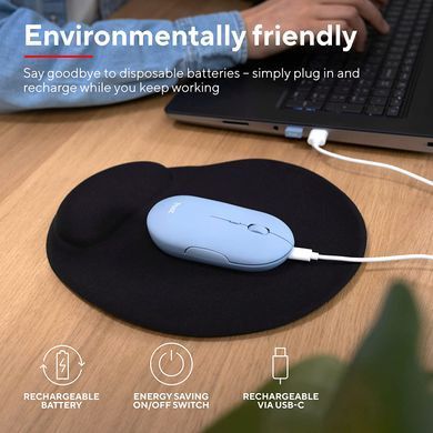 Trust Миша Puck Rechargeable Ultra-Thin BT WL Silent Blue (364517) 24126_TRUST фото