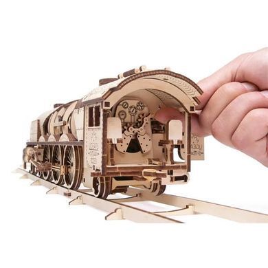 Деревянный механический 3D конструктор Ugears Локомотив с тендером V-Экспресс (70058) dt_93588 фото
