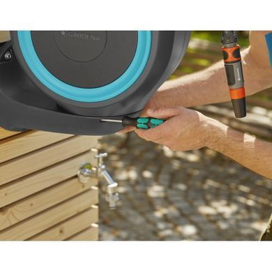 Котушка настінна Gardena RollUp S бірюзова + набір для поливу 15 м 18600-20.000.00 фото