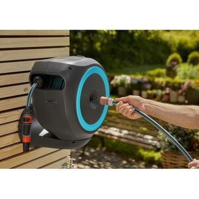 Котушка настінна Gardena RollUp S бірюзова + набір для поливу 15 м 18600-20.000.00 фото