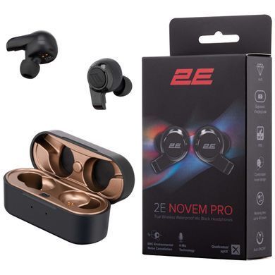 Навушники 2E Novem Pro True Wireless, 4 Mic, Waterproof, Black (375469) 2E-EBTWNPBK фото
