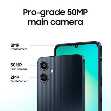 Samsung Смартфон Galaxy A06 (A065) 6.7" 4/128ГБ, 2SIM, 5000мА&bull;год, чорний (382925) SM-A065FZKGSEK фото